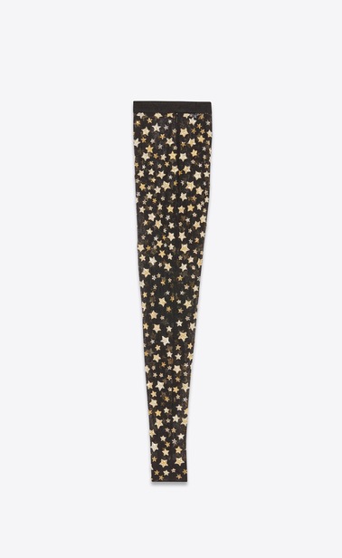 Chantilly lace stretch leggings embroidered with stars